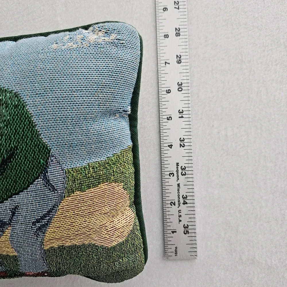 Vintage Golf Tapestry Throw Pillow Old Golfers‎ Never Die Putter Away Green 12x8